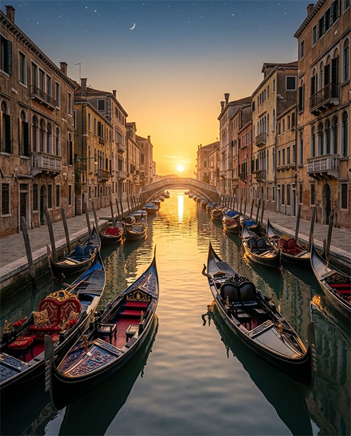 Canales en Venecia, Italia